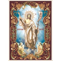 Набор для вышивания бисером "Воскресение христово в рамке" (Икона)