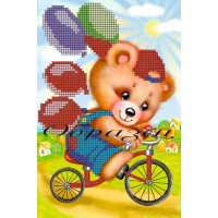 Рисунок на ткани под вышивку бисером "Ехали медведи на велосипеде"