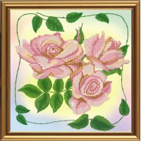 Рисунок на ткани для вышивания бисером "Розовая нежность"