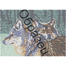 Схема для вышивки бисером "Волчья пара"