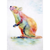 Картина шерстью "Радужная мышка"