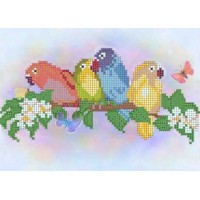 Рисунок на ткани для вышивания бисером "Райские Птицы"