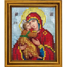 Схема для вышивания бисером на атласе "Владимирская Богородица"