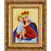 Рисунок на ткани для вышивания бисером "Дева Мария с Иисусом"