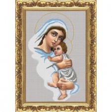 Рисунок на ткани для вышивания бисером "Мадонна с младенцем"