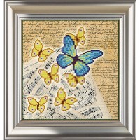 Рисунок на ткани для вышивания бисером "Винтаж. Бабочки 3"